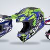 Casques Scorpion SMX-10 Gasoline vert, bleu et noir, Leap argent et bleu, Speed blanc, rose et bleu